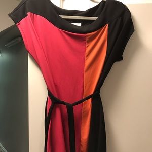 Motherhood maternity belted color block blouse